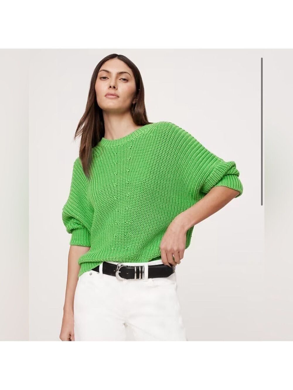 Banana Republic Cropped Spring Quiet Luxury Dolman Sleeve Pullover Sweater
